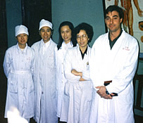 Dr Tinnion with colleagues at the Shanghai No 1 Peoples Hospital